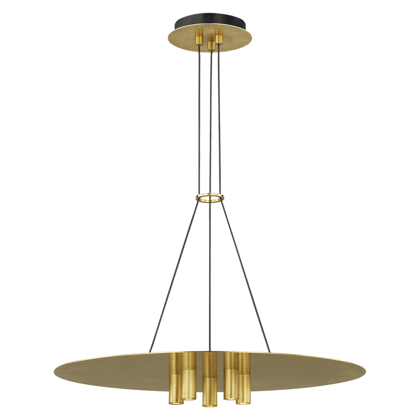 Visual Comfort & Co. Modern Collection Ponte Pendant, Integrated LED, Brass, 22"W (700TDPNT22NB-LED930-277 70PGAM7)