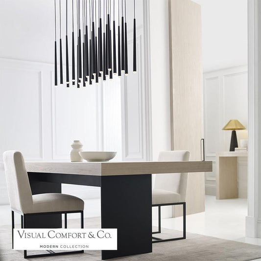 Visual Comfort Modern Pylon Ceiling Chandelier Nightshade Black
