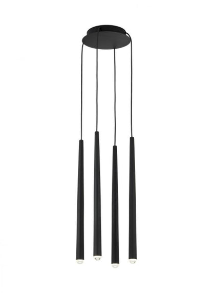 Visual Comfort Modern Pylon Ceiling Chandelier Nightshade Black