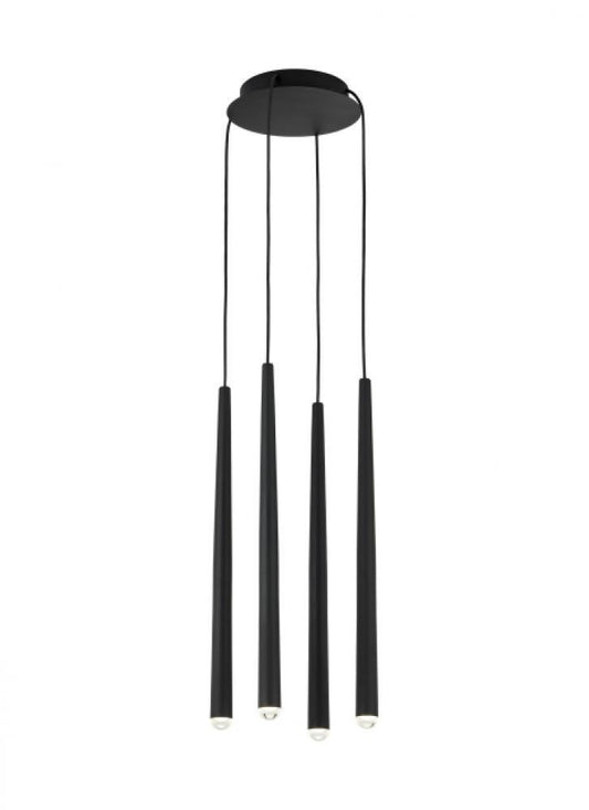 Visual Comfort Modern Pylon Ceiling Chandelier Nightshade Black