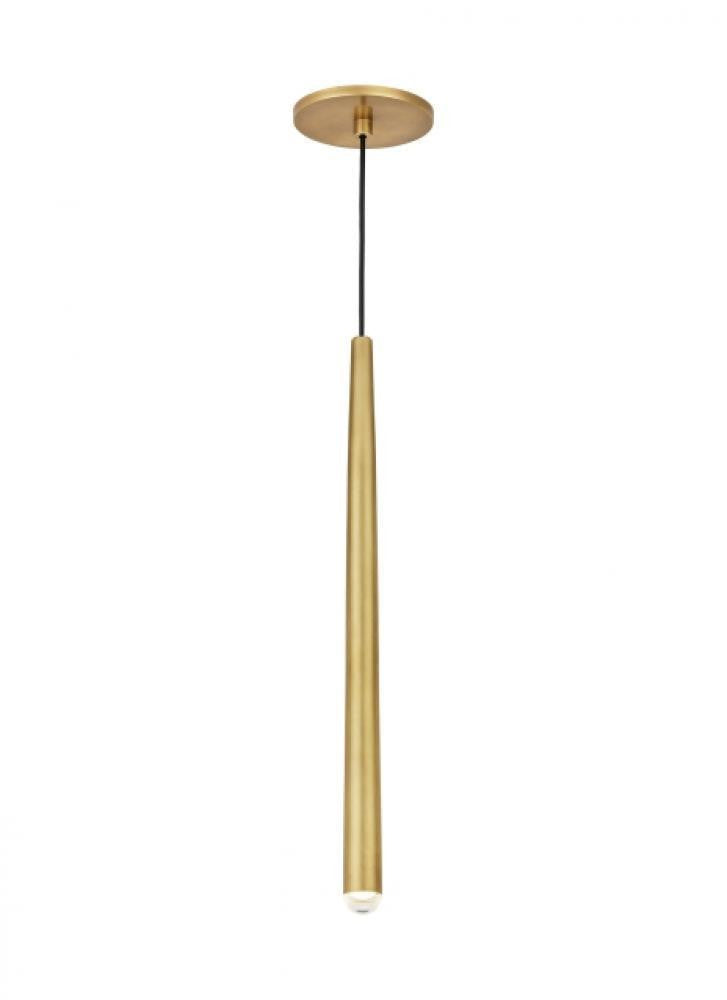Visual Comfort & Co. Modern Collection Pylon Ceiling Pendant, 1-Light, LED, Natural Brass, 18.6"H (700TRSPPYL1RNB-LED930 70PGFHM)