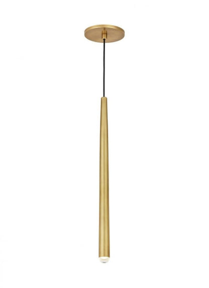 Visual Comfort & Co. Modern Collection Pylon Ceiling Pendant, 1-Light, LED, Natural Brass, 18.6"H (700TRSPPYL1RNB-LED930 70PGFHM)