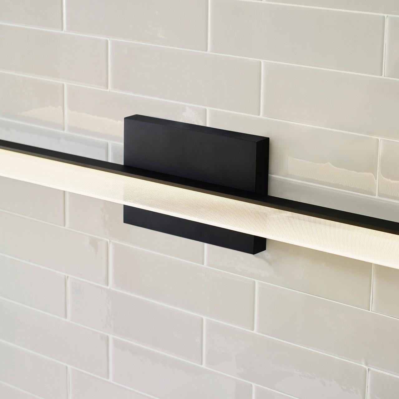 Visual Comfort & Co. Modern Collection Span Bath Sconce, Integrated LED, Black, 35.3"L (700BCSPANB3B-LED930 70PGAMQ)