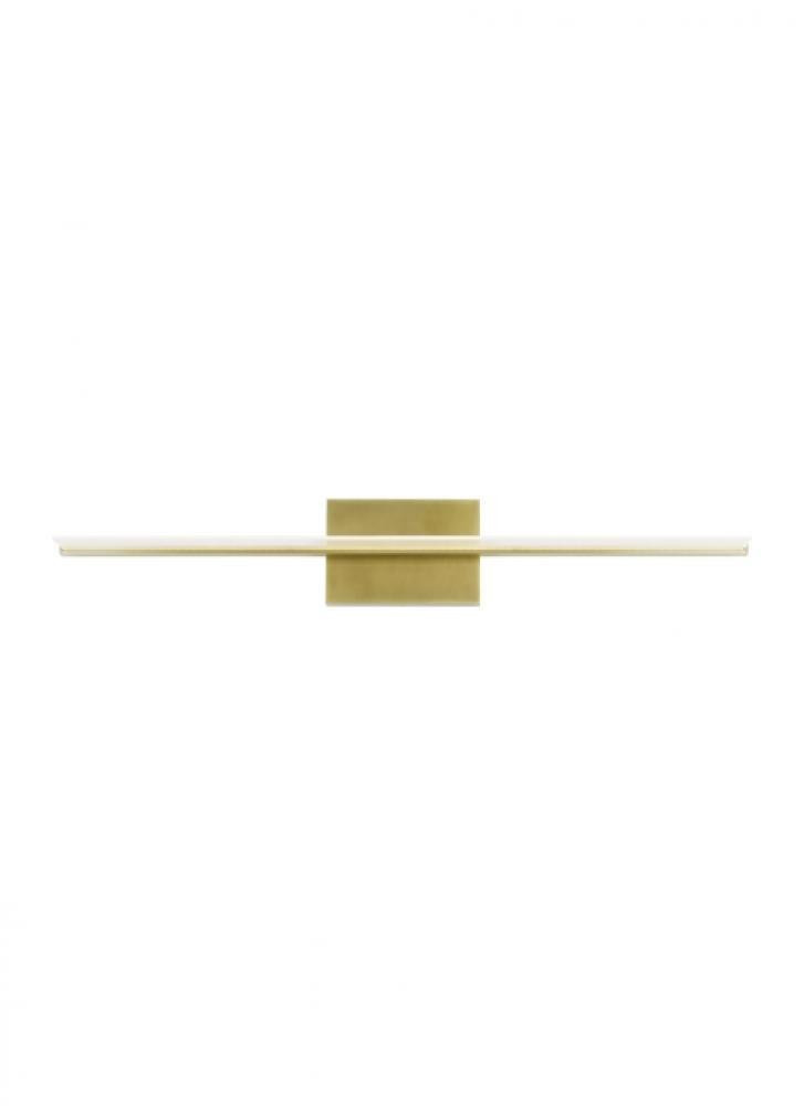 Visual Comfort & Co. Modern Collection Span Bath Vanity, 1-Light, LED, Plated Brass, 35.3"L (700BCSPANB3BR-LED935 70PKF72)
