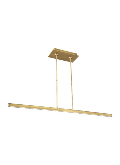 Visual Comfort & Co. Modern Collection Stagger Linear Suspension, 1-Light, LED, Natural Brass, 47.4"L (700LSSTG48NB-LED927 70PGEJG)