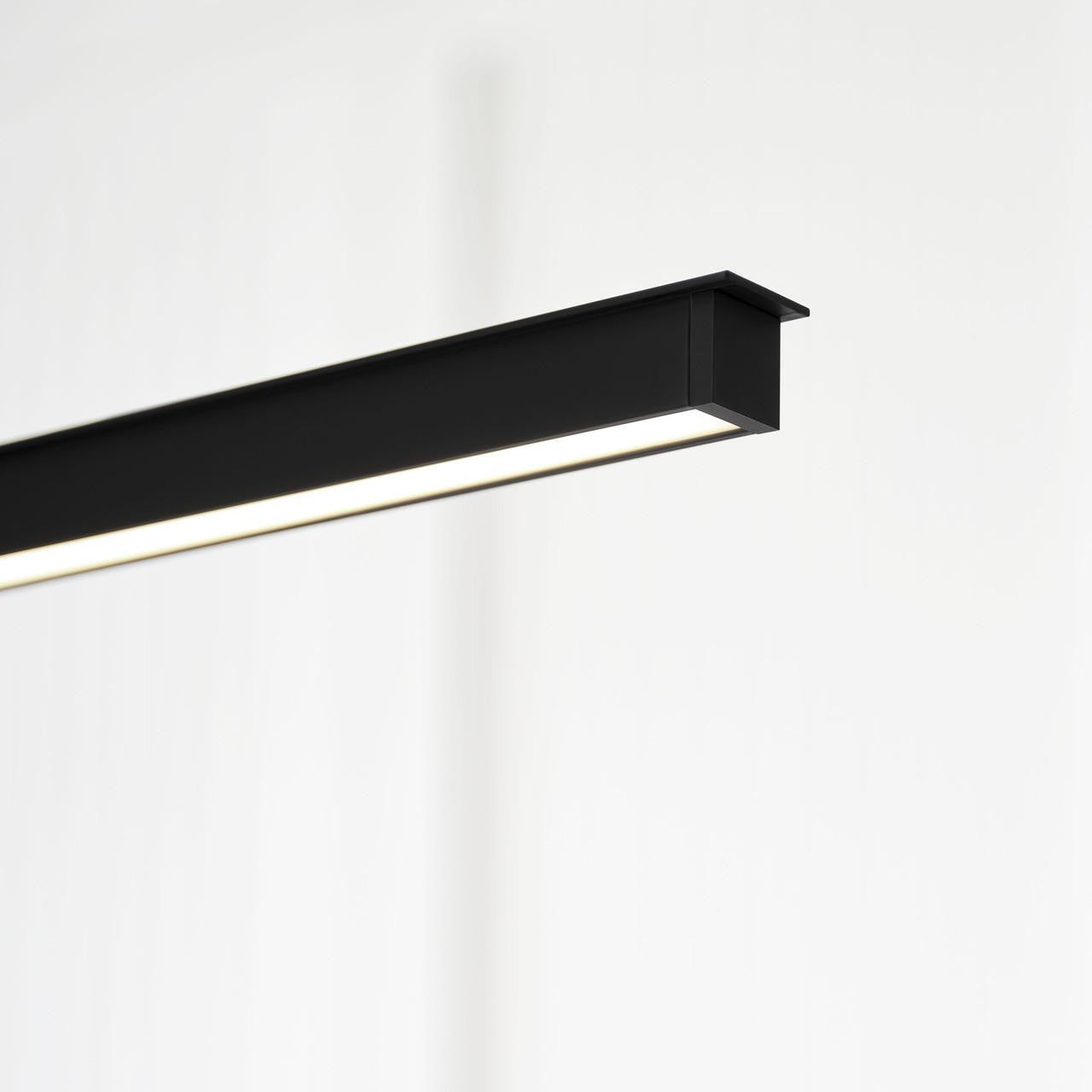 Visual Comfort & Co. Modern Collection Stagger Linear Suspension, 1-Light, LED, Nightshade Black, 47.4"L (700LSSTG48B-LED927 70PGEJF)