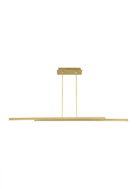 Visual Comfort Modern Stagger Linear Suspension Natural Brass
