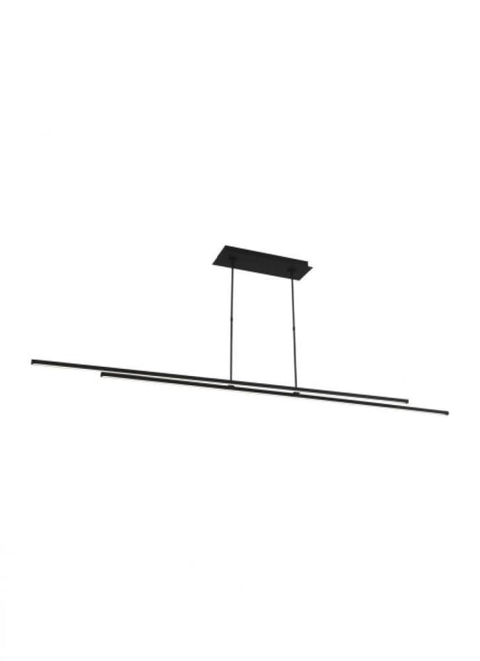 Visual Comfort Modern Stagger Linear Suspension Nightshade Black