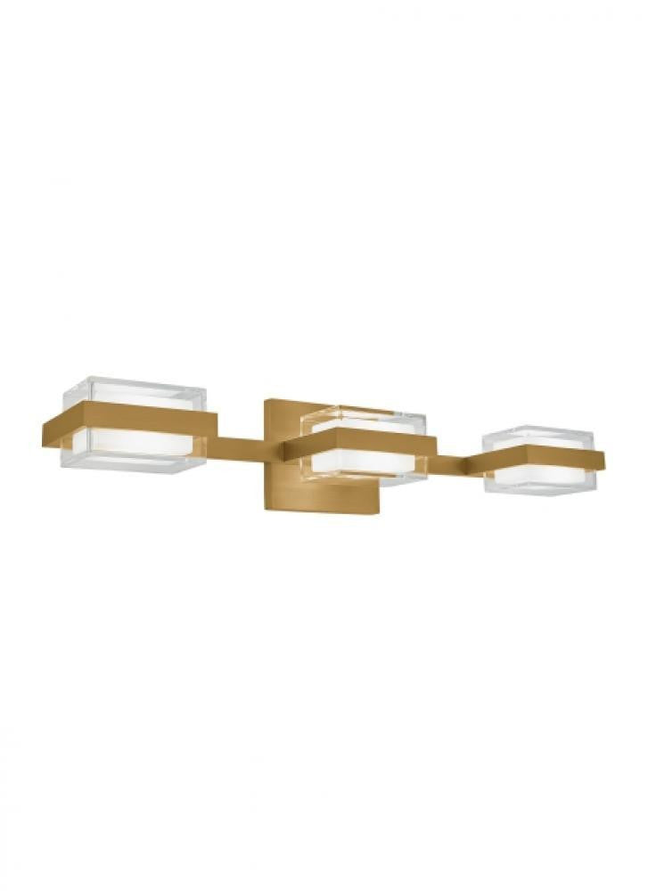 Visual Comfort & Co. Modern Collection The Kamden Bath Vanity, 3-Light, LED, Natural Brass, 22.5"L (700BCKMD3HNB-LED930 70PKG6Y)