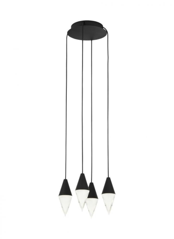 Visual Comfort Modern Turret Ceiling Chandelier Nightshade Black