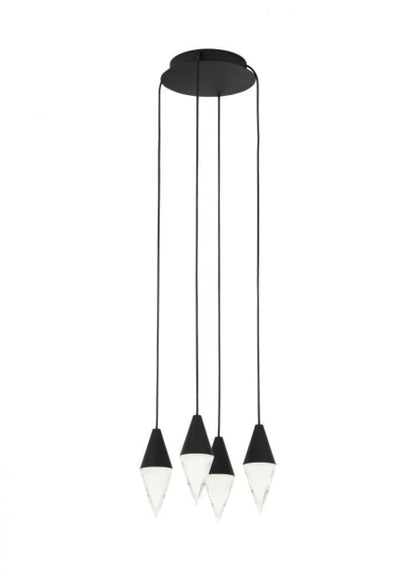 Visual Comfort Modern Turret Ceiling Chandelier Nightshade Black
