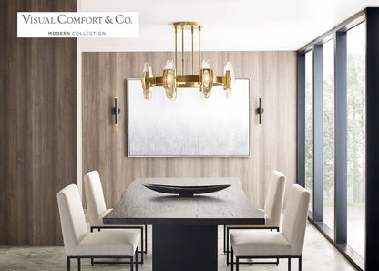 Visual Comfort Modern Wythe Medium Chandelier Plated Dark Bronze