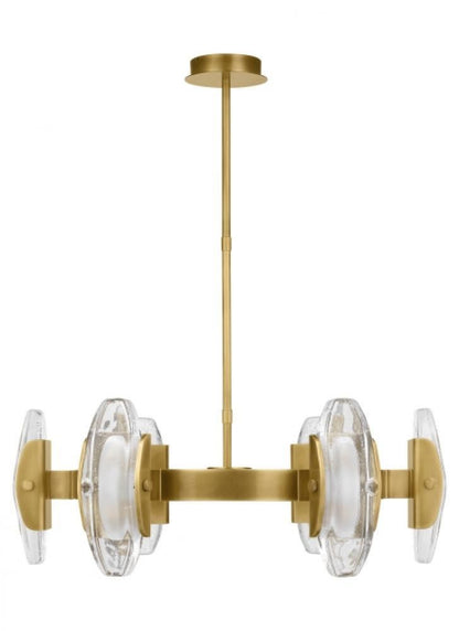 Visual Comfort Modern Wythe Medium Chandelier Plated Brass