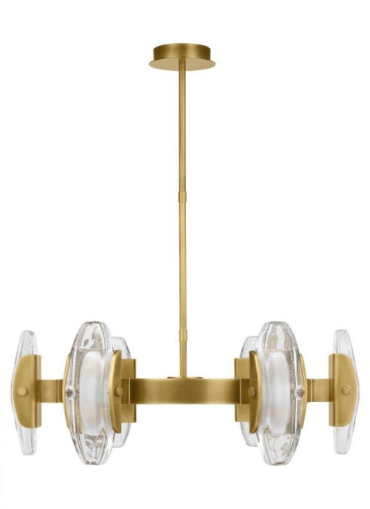 Visual Comfort Modern Wythe Medium Chandelier Plated Brass