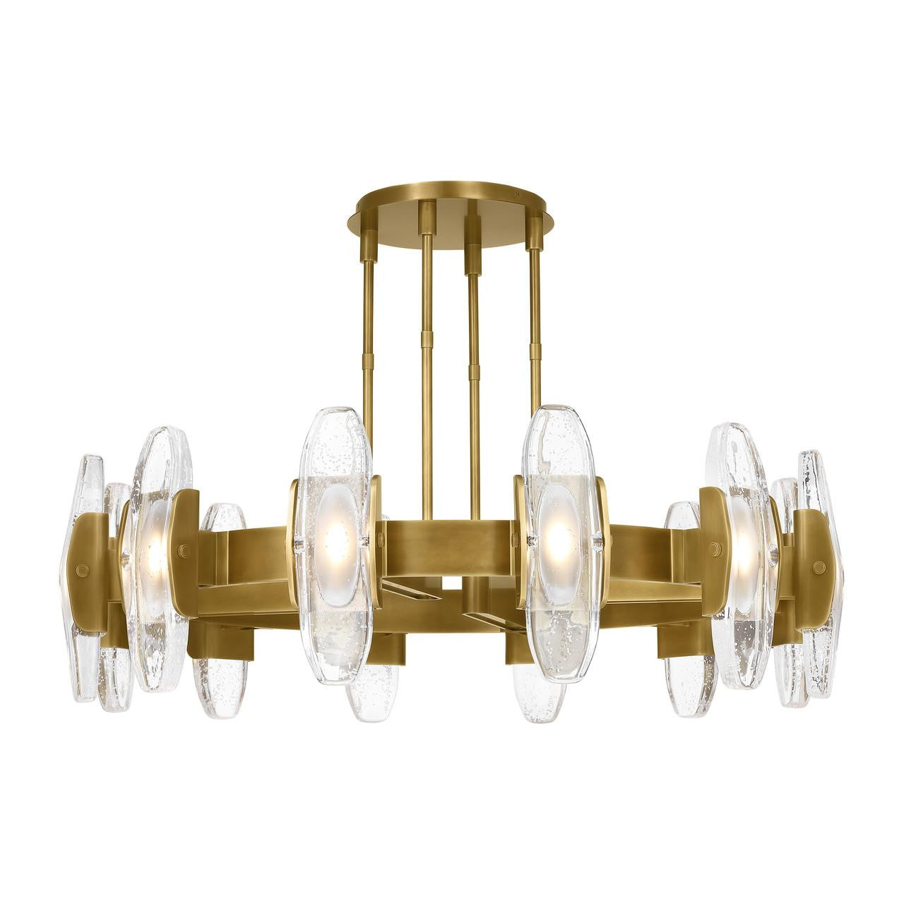 Visual Comfort & Co. Modern Collection Wythe X-Large Chandelier, 12-Light, LED, Plated Brass, 47.2"W (700WYT12BR-LED927 70PGEH7)