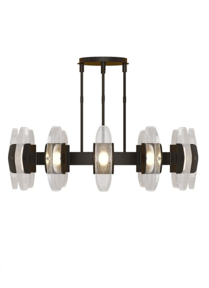 Visual Comfort & Co. Modern Collection Wythe X-Large Chandelier, 12-Light, LED, Plated Dark Bronze, 47.2"W (700WYT12PZ-LED927 70PGJF7)