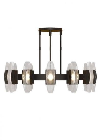 Visual Comfort & Co. Modern Collection Wythe X-Large Chandelier, 12-Light, LED, Plated Dark Bronze, 47.2"W (700WYT12PZ-LED927 70PGJF7)