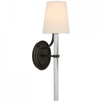 Visual Comfort Signature Abigail Large Wall Sconce Bronze and Clear Wavy Glass