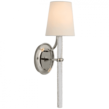 Visual Comfort Signature Abigail Large Wall Sconce Polished Nickel and Clear Wavy Glass