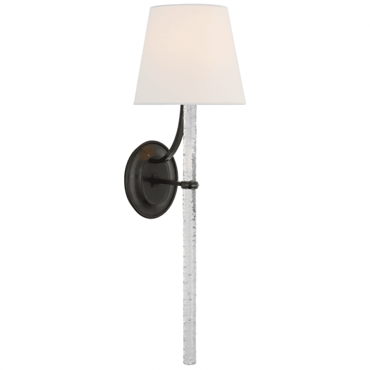 Visual Comfort Signature Abigail X-Large Sconce Bronze and Clear Wavy Glass