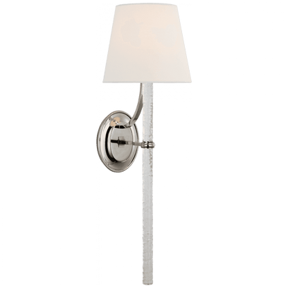 Visual Comfort Signature Abigail X-Large Sconce Polished Nickel and Clear Wavy Glass