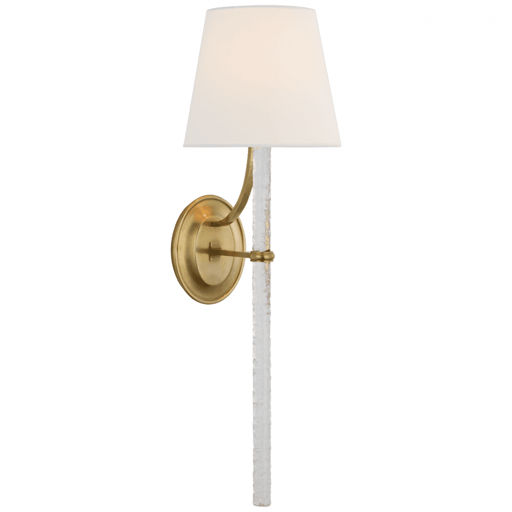 Visual Comfort Signature Abigail X-Large Sconce Soft Brass and Clear Wavy Glass