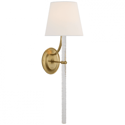 Visual Comfort Signature Abigail X-Large Sconce Soft Brass and Clear Wavy Glass