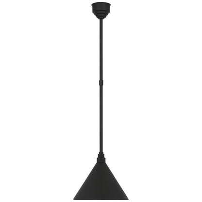 Visual Comfort Signature Academy Pendant 12.5 Conical Savannah Pendant Matte Black