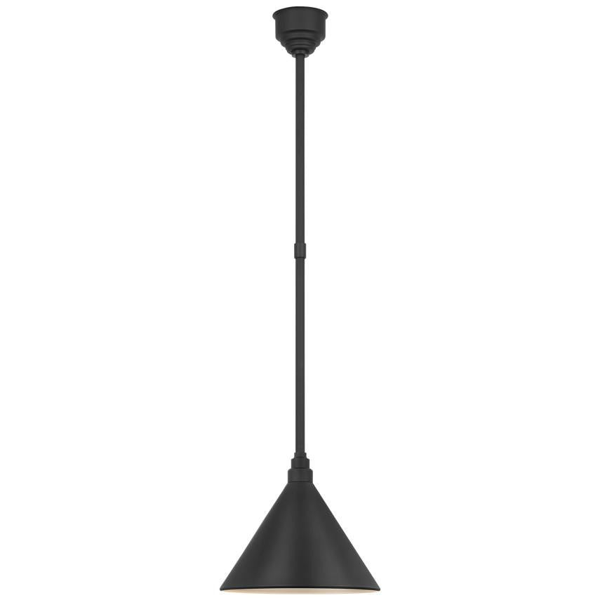 Visual Comfort Signature Academy Pendant 12.5 Conical Savannah Pendant Matte Black