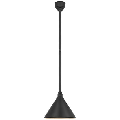 Visual Comfort Signature Academy Pendant 12.5 Conical Savannah Pendant Matte Black