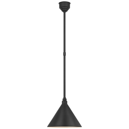 Visual Comfort Signature Academy Pendant 12.5 Conical Savannah Pendant Matte Black
