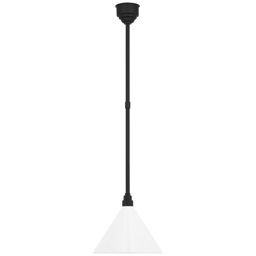 Visual Comfort & Co. Signature Collection Academy 12.5 Conical Savannah Pendant, Visual Comfort & Co. Signature Collection TOB 5819MBK-WHT N212L