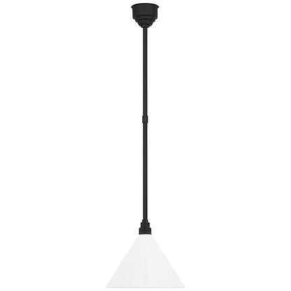 Visual Comfort & Co. Signature Collection Academy 12.5 Conical Savannah Pendant, Visual Comfort & Co. Signature Collection TOB 5819MBK-WHT N212L