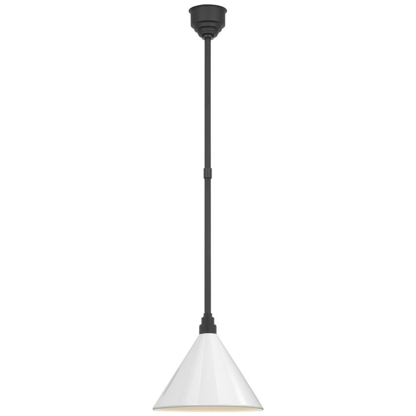 Visual Comfort & Co. Signature Collection Academy 12.5 Conical Savannah Pendant, Visual Comfort & Co. Signature Collection TOB 5819MBK-WHT N212L