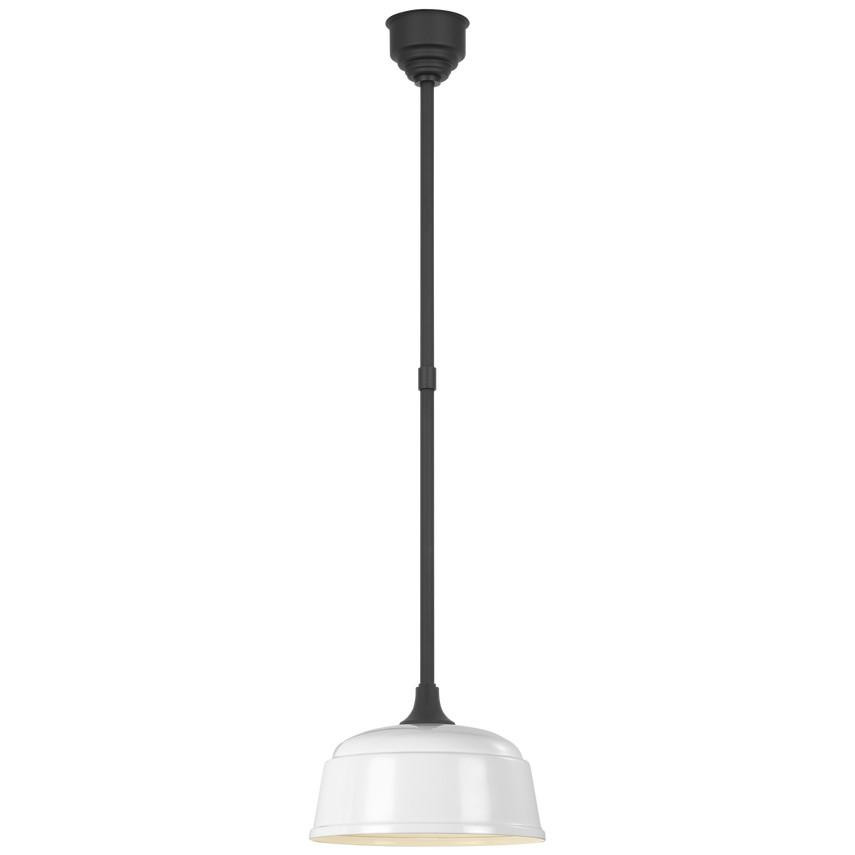 Visual Comfort & Co. Signature Collection Academy 12.5" Rockhouse Pendant, Visual Comfort & Co. Signature Collection TOB 5811MBK-WHT N240N