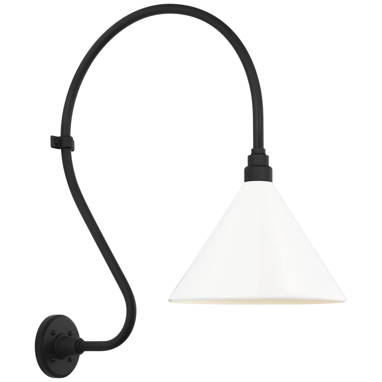 Visual Comfort & Co. Signature Collection Academy 18" Larrabee Barn Light, Visual Comfort & Co. Signature Collection TOB 2805MBK/S11-WHT N2335