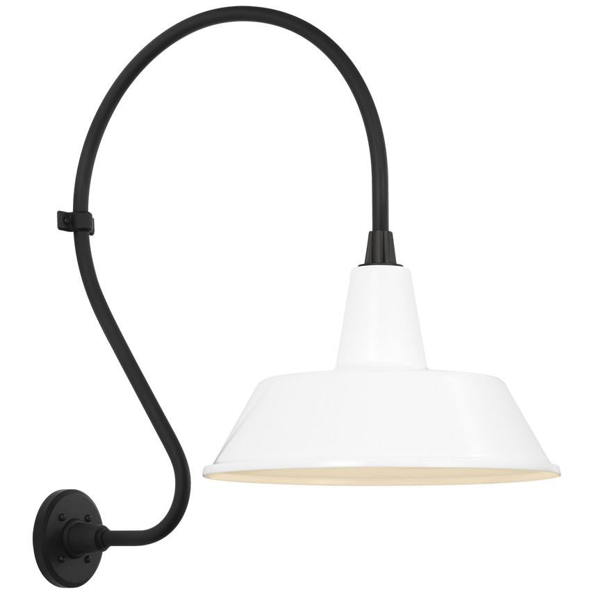 Visual Comfort & Co. Signature Collection Academy 18" Larrabee Barn Light, Visual Comfort & Co. Signature Collection TOB 2805MBK/S2-WHT N24ZW