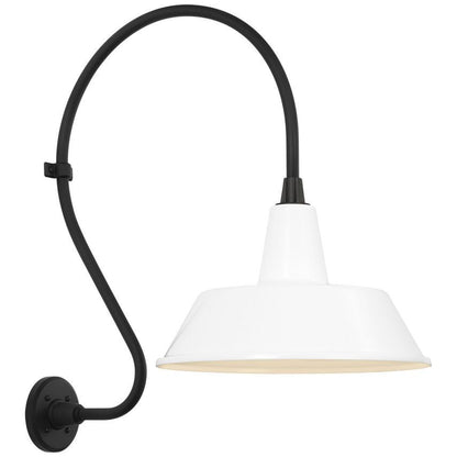 Visual Comfort & Co. Signature Collection Academy 18" Larrabee Barn Light, Visual Comfort & Co. Signature Collection TOB 2805MBK/S2-WHT N24ZW