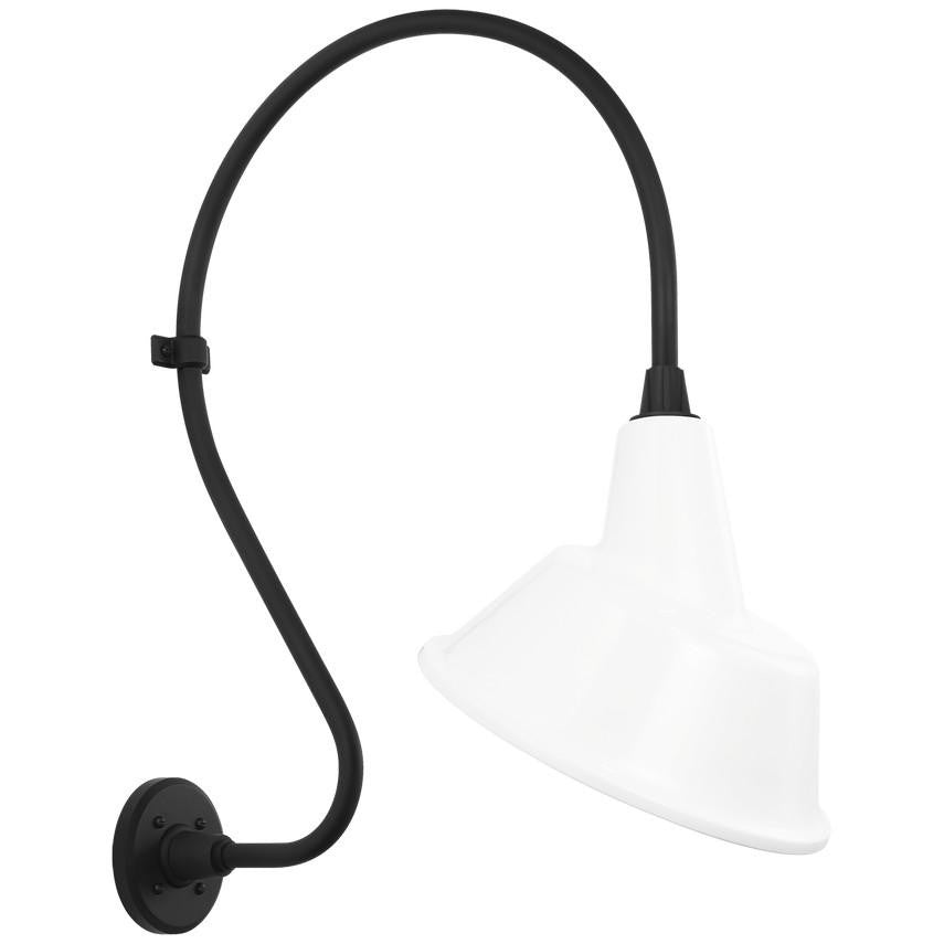 Visual Comfort & Co. Signature Collection Academy 18" Larrabee Barn Light, Visual Comfort & Co. Signature Collection TOB 2805MBK/S3-WHT N24ZY