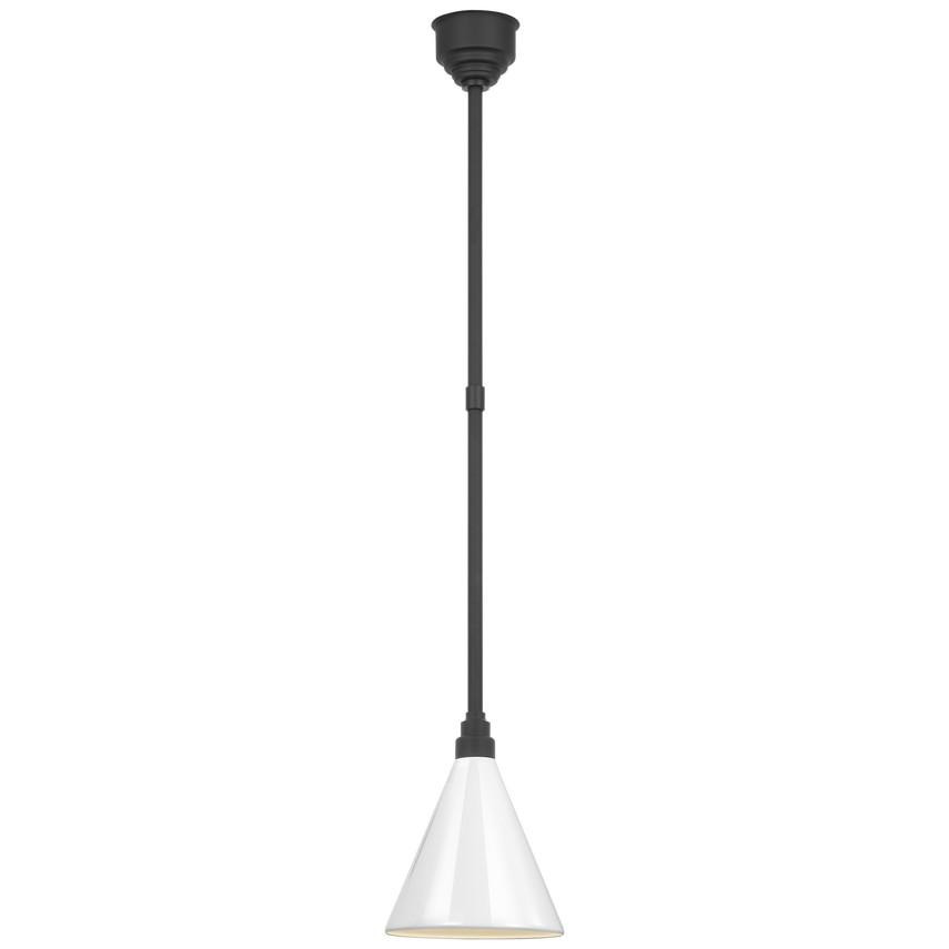 Visual Comfort & Co. Signature Collection Academy 9" Conical Savannah Pendant, Visual Comfort & Co. Signature Collection TOB 5818MBK-WHT N212H