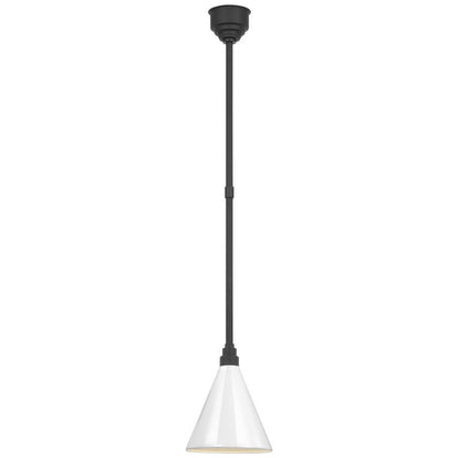 Visual Comfort & Co. Signature Collection Academy 9" Conical Savannah Pendant, Visual Comfort & Co. Signature Collection TOB 5818MBK-WHT N212H