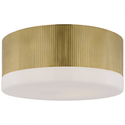 Visual Comfort & Co. Signature Collection Ace Flush Mount, 1-Light, LED, Hand-Rubbed Antique Brass, 17"W (TOB 4357HAB-WG D02TV)