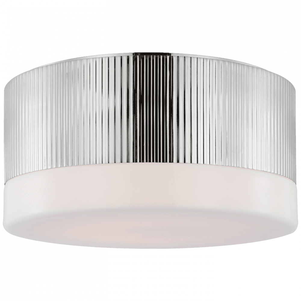 Visual Comfort & Co. Signature Collection Ace Flush Mount, 1-Light, LED, Polished Nickel, 12"W (TOB 4356PN-WG D02TU)