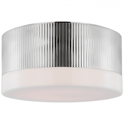 Visual Comfort & Co. Signature Collection Ace Flush Mount, 1-Light, LED, Polished Nickel, 12"W (TOB 4356PN-WG D02TU)