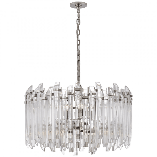 Visual Comfort Signature Adele Drum Chandelier Polished Nickel with Clear Acrylic