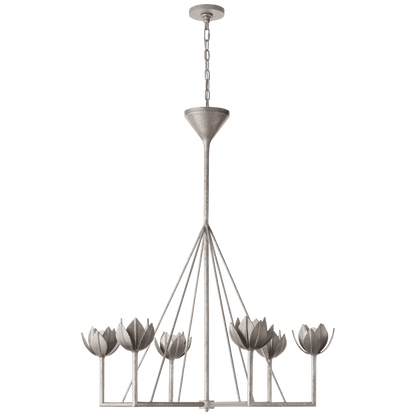 Visual Comfort Signature Alberto Large Single Tier Chandelier Antique Bronze Leaf