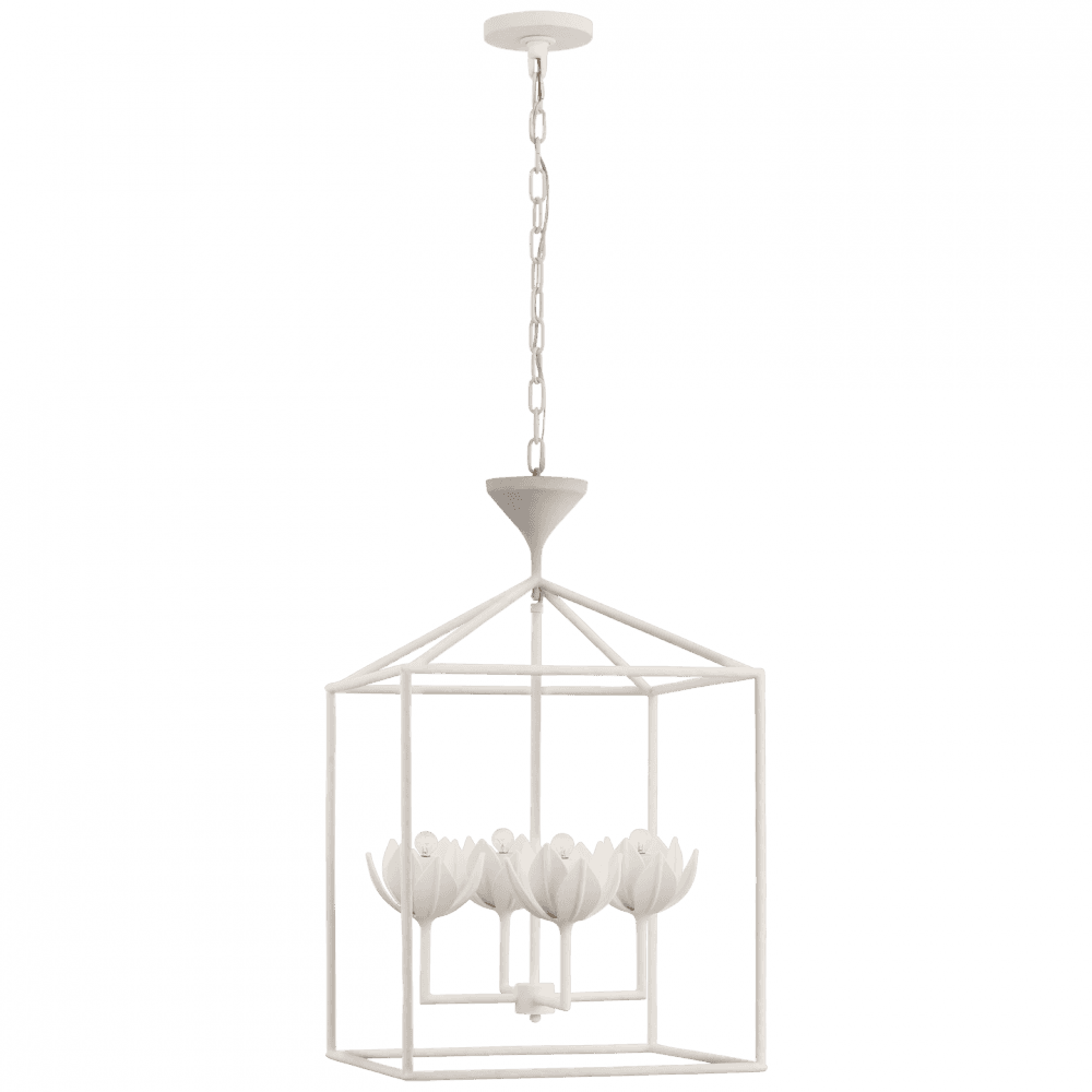 Visual Comfort Signature Alberto Medium Open Cage Lantern Plaster White