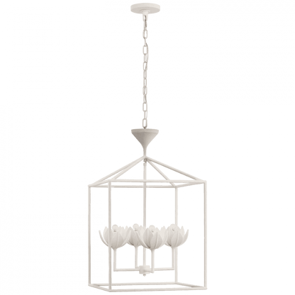 Visual Comfort Signature Alberto Medium Open Cage Lantern Plaster White