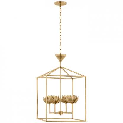 Visual Comfort Signature Alberto Medium Open Cage Lantern Antique-Burnished Brass