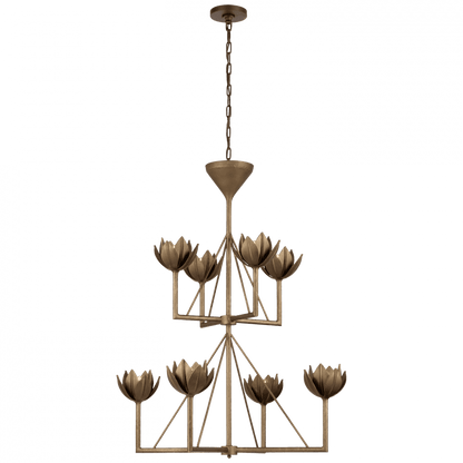 Visual Comfort Signature Alberto Chandelier Antique Gold Leaf